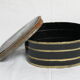 Napoleon III style metal box with painted and signed leather