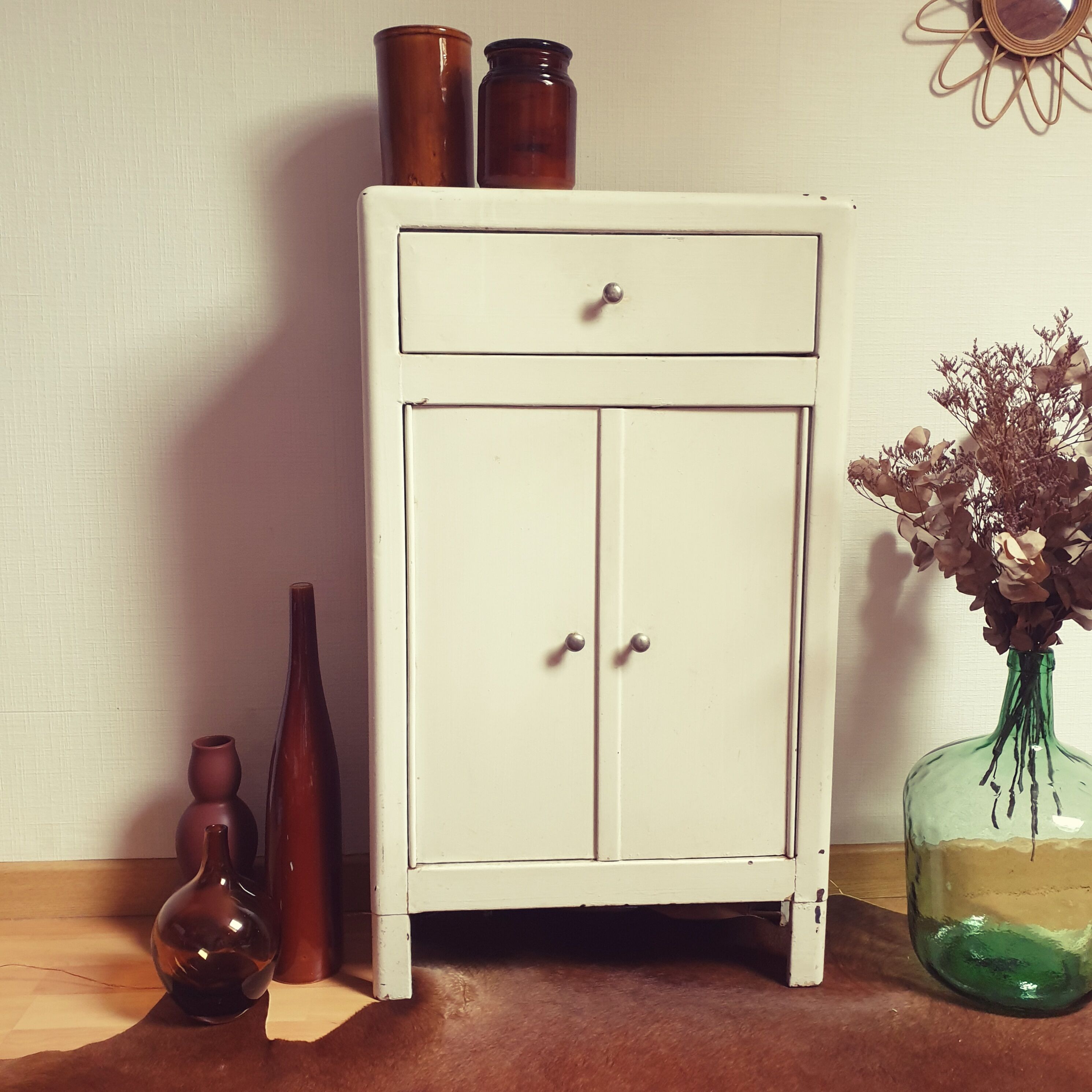 Vintage metal storage cabinet