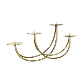 Sculptural solid brass candleholder by Harald Buchrucker Bauhaus, Germany, 1950s