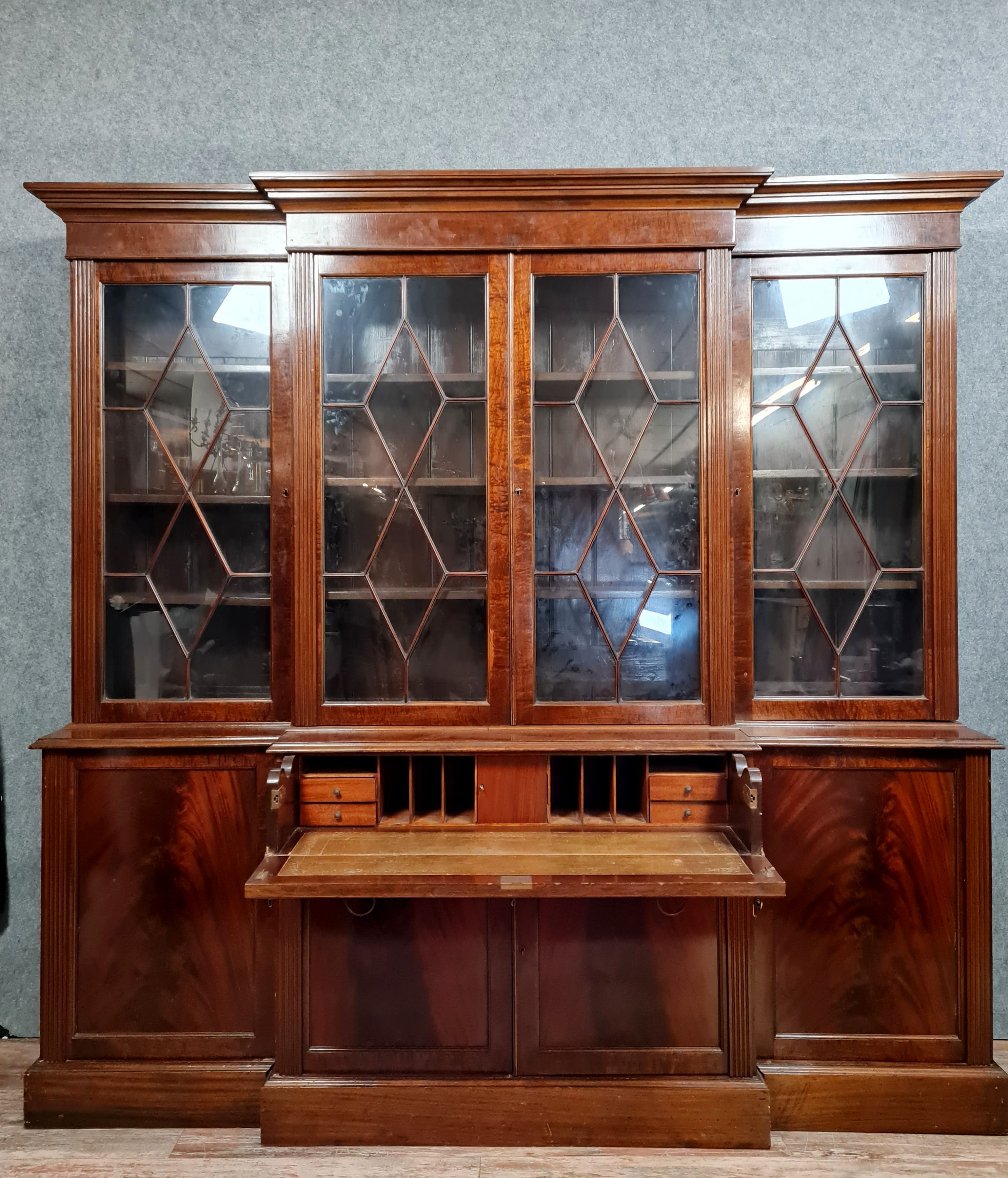 Very Important library secretary a ressaut napoleon III era in mahogany around 1850