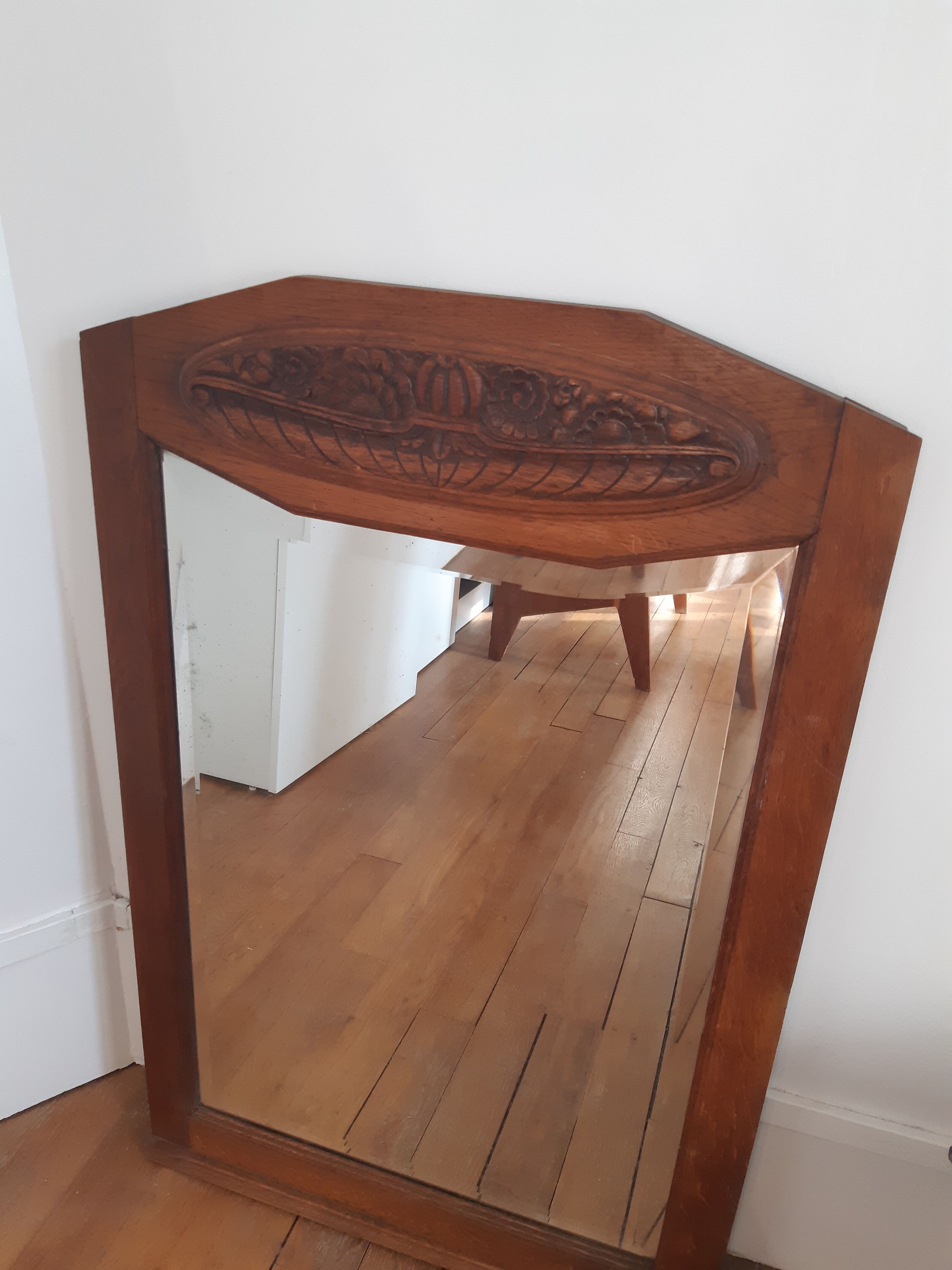Miroir en bois art deco 63x90cm