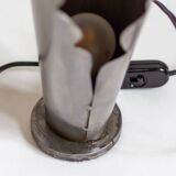 Pair of brushed steel lamps⎮60s, 70s
