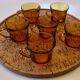 Vintage Smoked Amber Glass Coffee Set