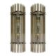 Contemporary Modern Smoked-Fumè Glass Pipes Wall Sconces-Set of Two
