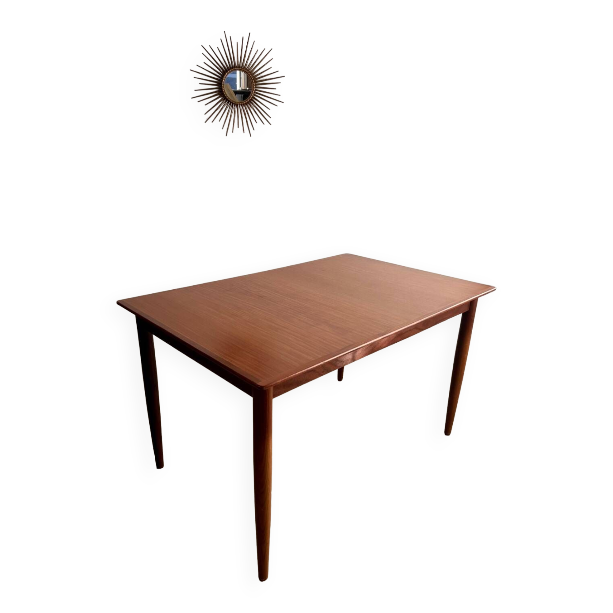 Old Scandinavian design rectangular teak table from the 60s vintage