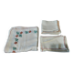 Vintage linen tablecloth and napkins acrylic embroidery 147 X 160 cm