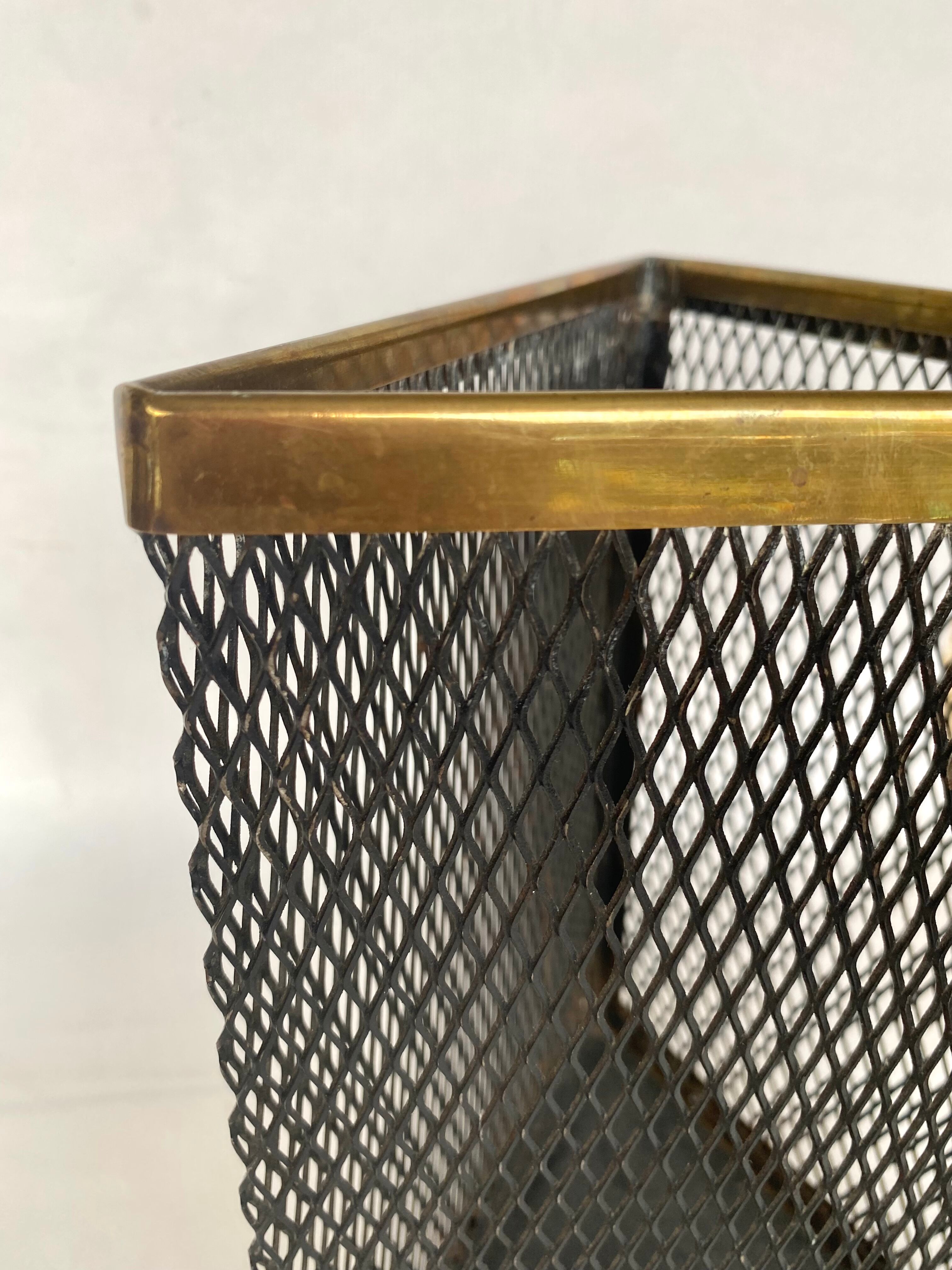 Mesh basket and brass, 70s