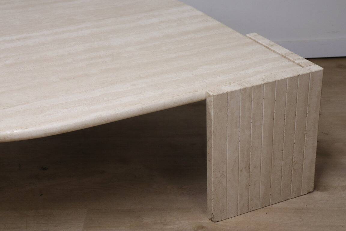 Travertine coffee table, 1980