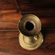 Large twisted brass torch candle holder