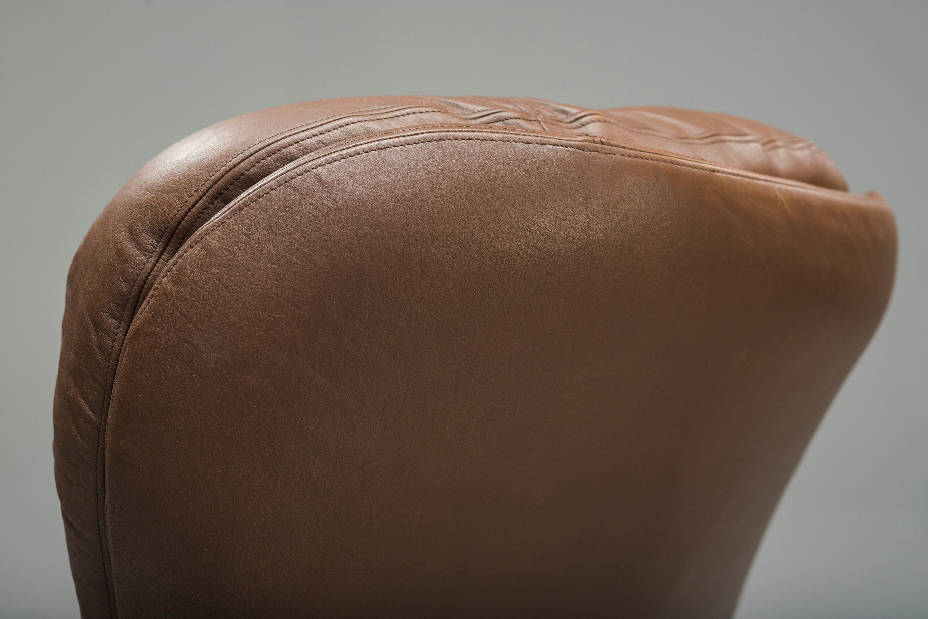 Swedish Lounge Chair and Ottoman in Chrome and Brown Leather by Scapa Rydaholm, 1960s, Set of 2