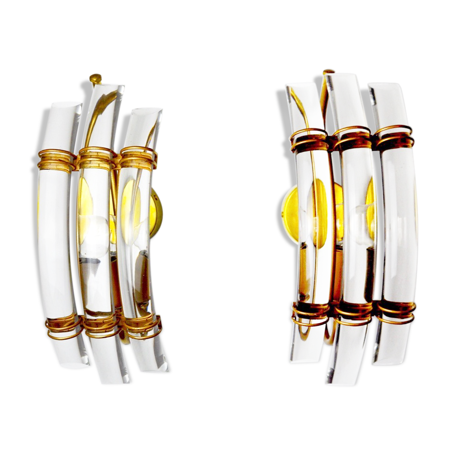 Pair of Venini wall lamps, Italy, 1970