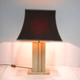 Travertine and brass, 1970's table lamp