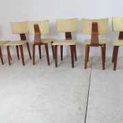 Set of 6 mid-century vintage plywood lounge chairs by Cor Alons for Gouda den Boer