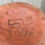 Brutalist ceramic vase in German mid-century style by Gerhard Liebenthron, 1969.