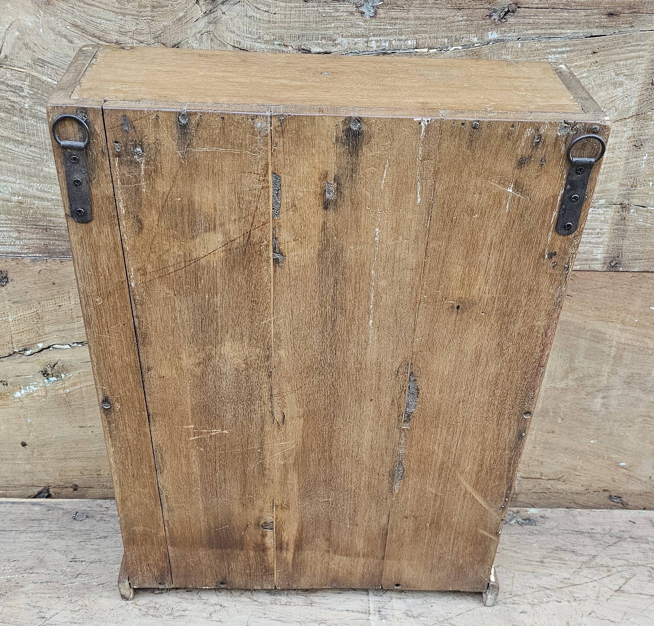 Old Burmese teak wall display case