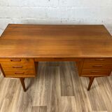 Vintage Scandinavian double-sided teak desk, 60s