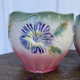 Paire de cache pot en barbotine