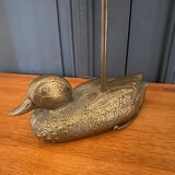 Lampe en bronze à décor de canard 1960