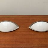 Postmodern German wall lamps from the space age by Glashütte Limburg, set of 2