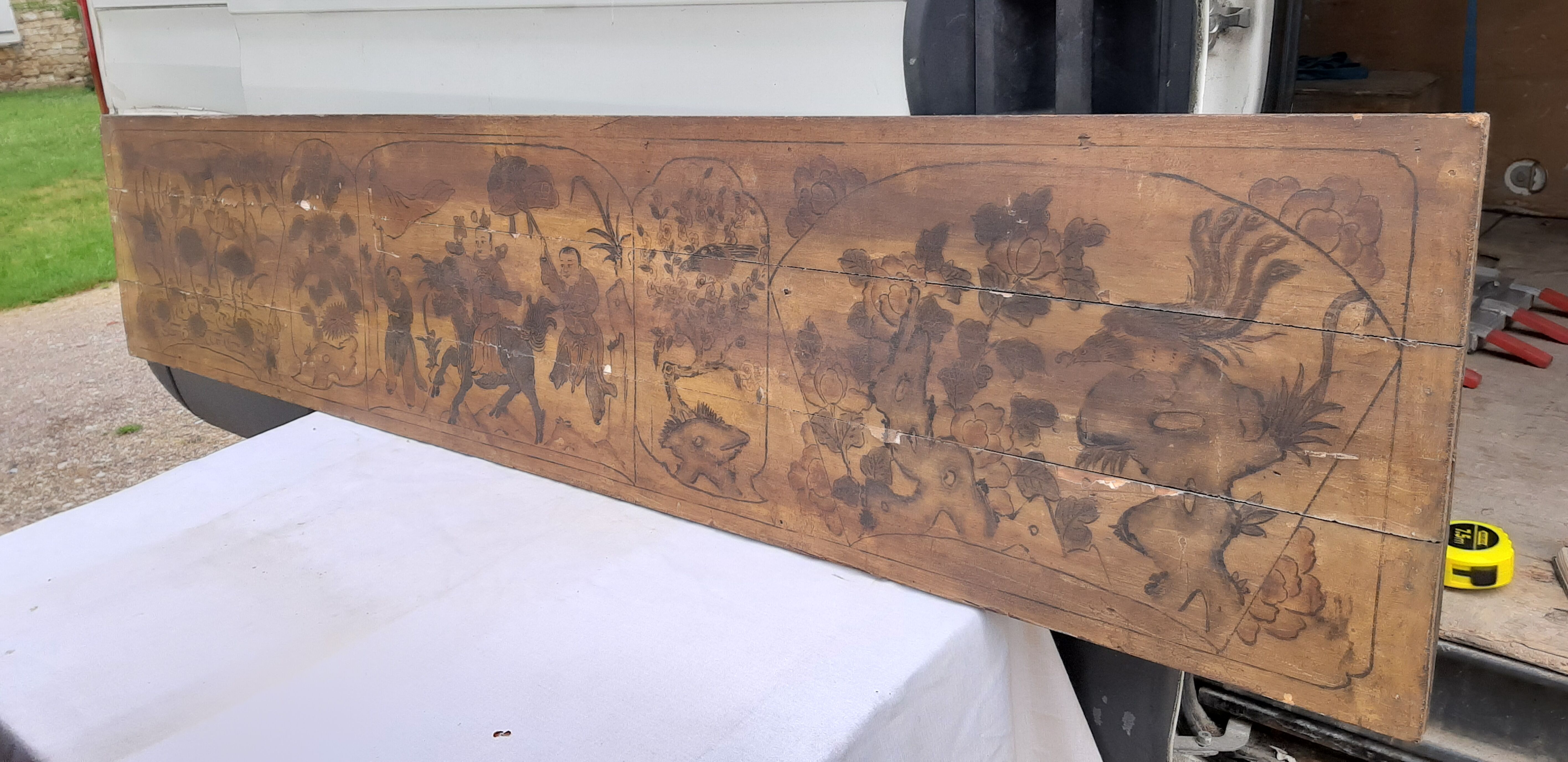 Panel Silkscreened wood China 19th