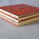 Vintage 5 Villeroy and Boch small tiles, 1960s-70s, orange flowers