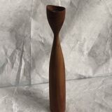 Bougeoir en bois de teck huilé vintage , design scandinave