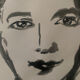 Contemporary portrait of a woman in ink