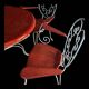 Rare 1950s garden furniture set - wrought iron & fibreglass - 5 pieces