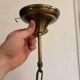 Suspension Luminaire Globe Frosted Glass Engraved Brass Art Deco Vintage