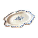 Plat oblong faience XVIIIe - camaieu bleu