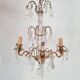 Chandelier with glass flower pendants from the beginning of the last century