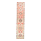 Vintage Turkish Oushak handmade wool cotton pink runner rug 79x372