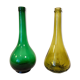Set of two green bottles