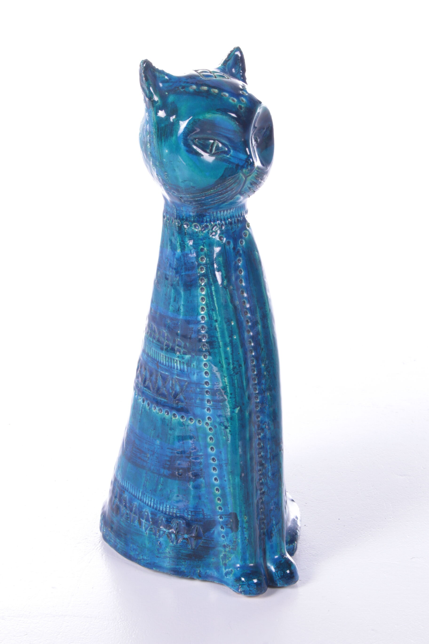 Rimini Blue cat made of ceramics by Aldo Londi,1960
