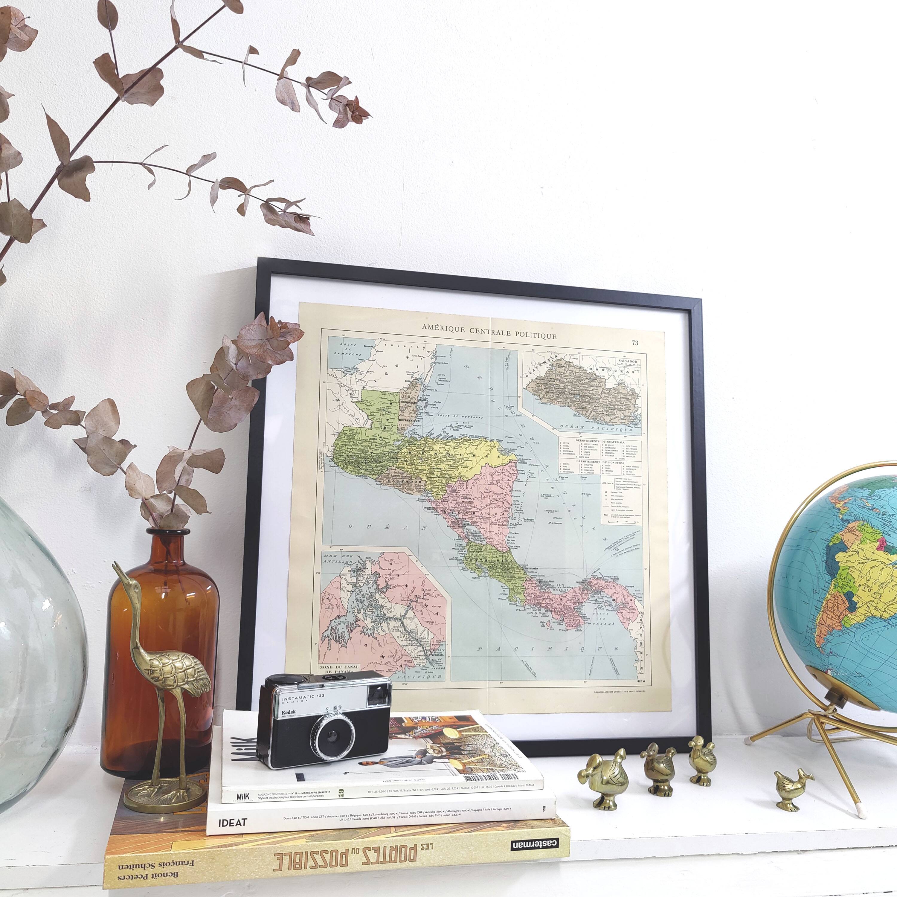 Vintage Central America map from 1950