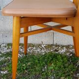 4 chairs wood and leatherette 60s