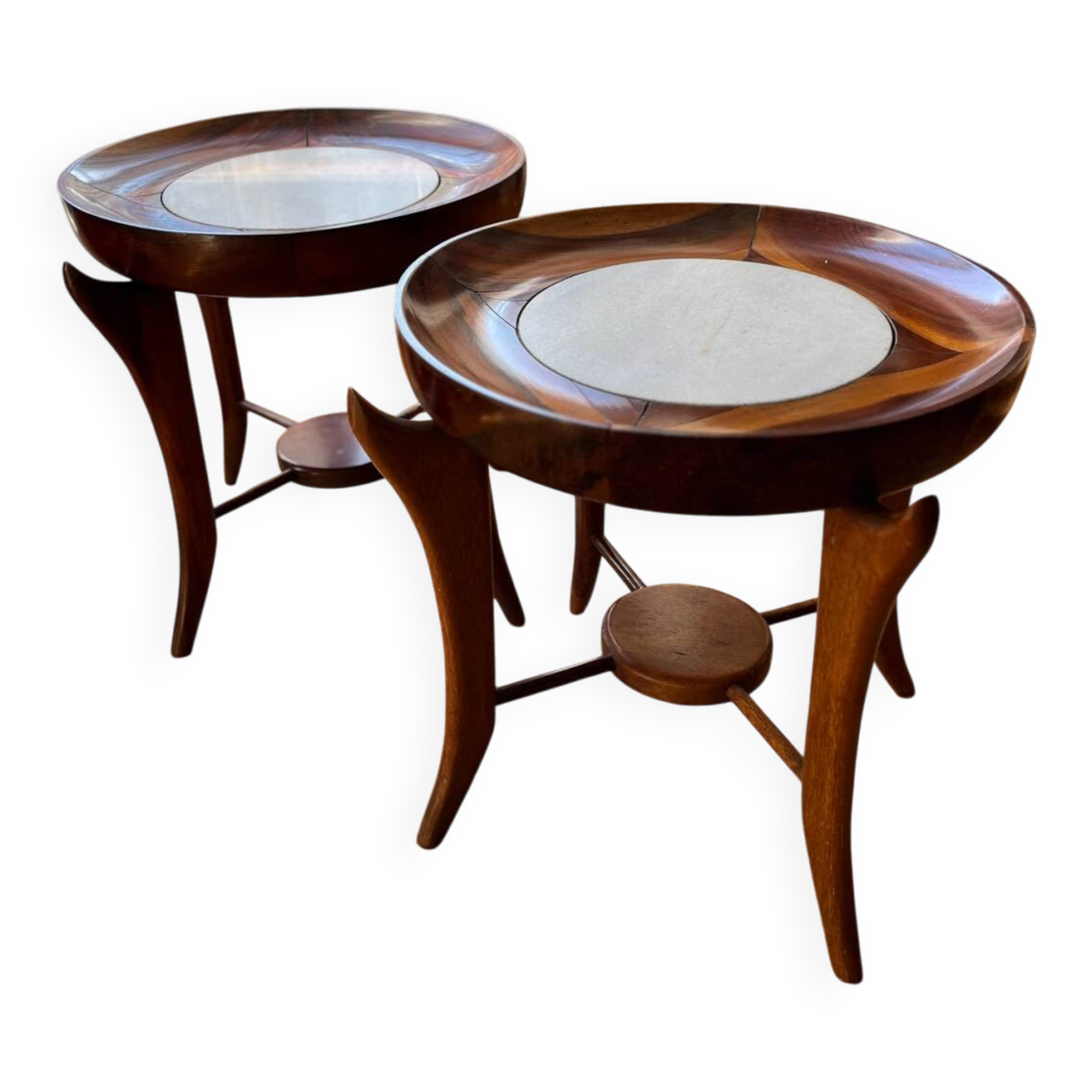 G. Scapinelli. Pair of Maracana side tables.