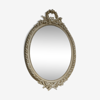 Miroir oval style Louis XVI 63x100cm