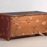 Coffre ancien peint à la main avec des motifs floraux (Année 1907) #100