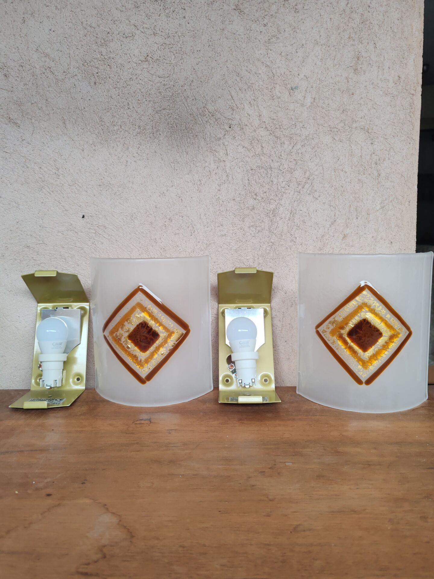 Murano wall lights gold/brown/orange