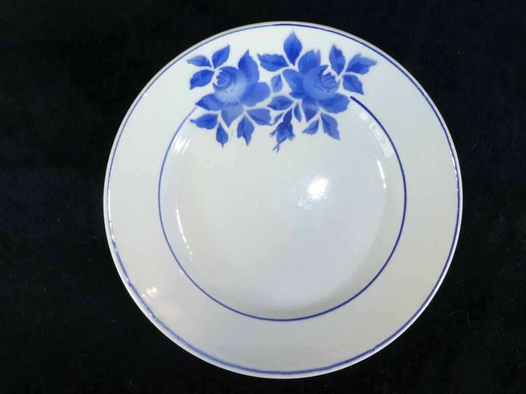 4 blue plates limoges model taurion