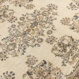 7x9 Cream & Green Floral Pattern Vintage Area Rug, 202x278Cm