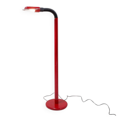 Lampadaire Space Age avec abat-jour rouge foncé - années 1970