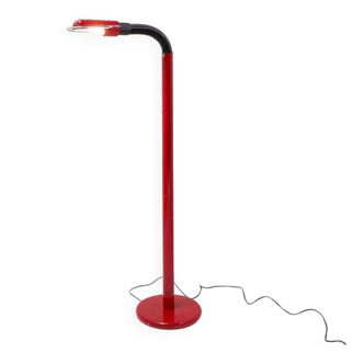 Space Age floor lamp with dark red shade - 1970s