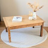 Antique solid wood coffee table with drawer.
