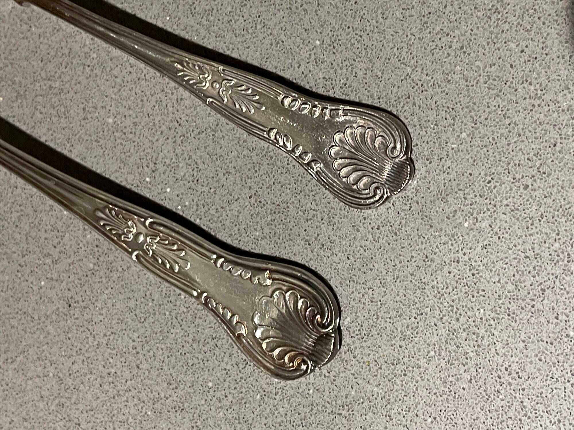 Table cutlery (knife and fork) silver-plated, set of 37 pieces, England, vintage Art Deco