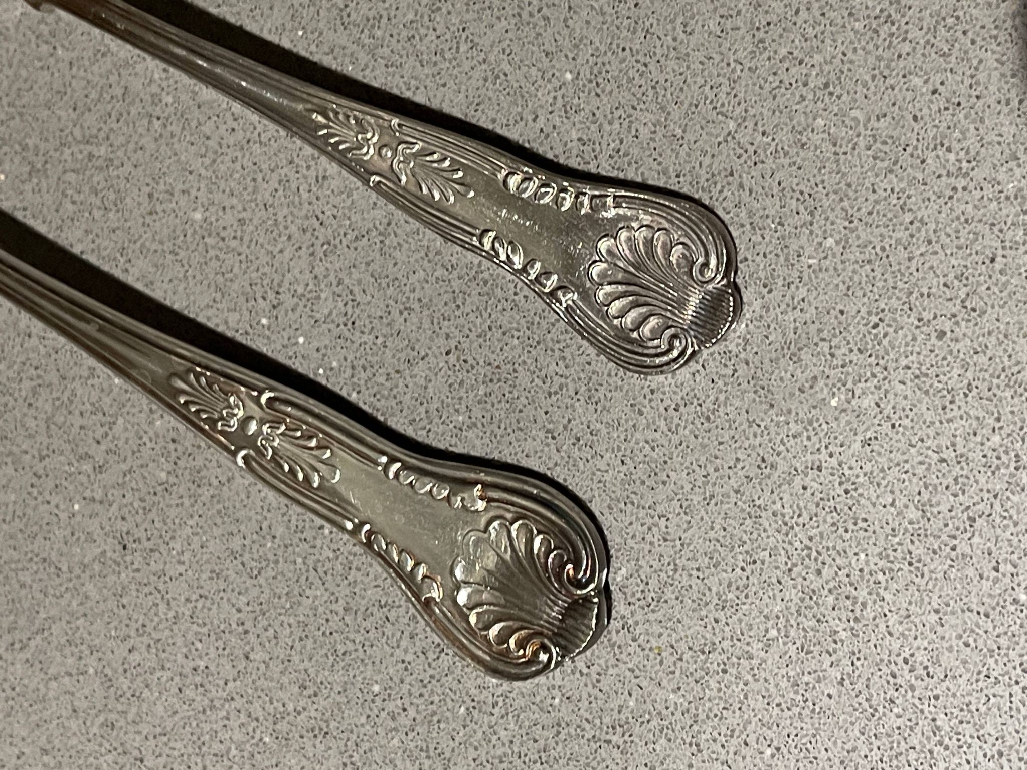 Table cutlery (knife and fork) silver-plated, set of 37 pieces, England, vintage Art Deco