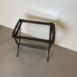 Mahogany side table & magazine holder from 1950'