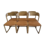 Suite of 6 Baumann Chairs model 1970 Sleigh