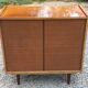 Vintage walnut varnished chest of drawers with 4 drawers from the 1960s.